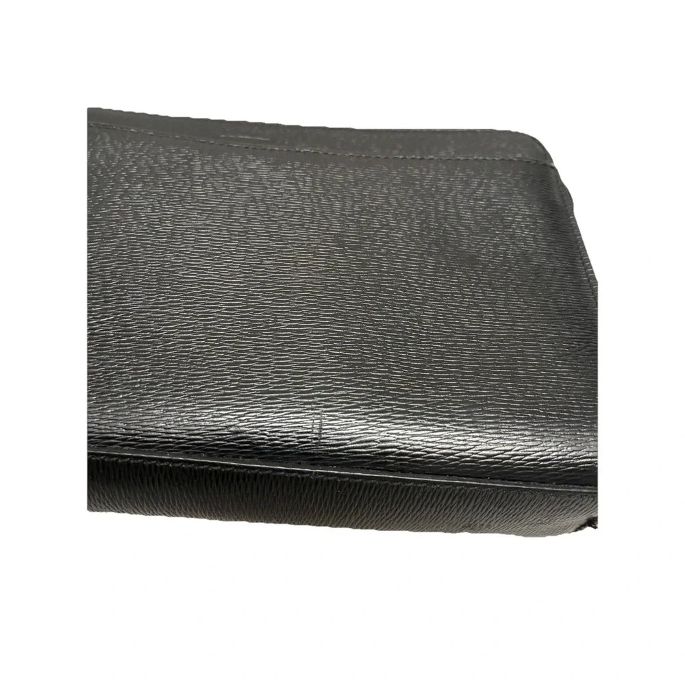 Vtg S.T. Dupont Paris Pouch Men's Black Textured Leather Carry All Bag *no strap